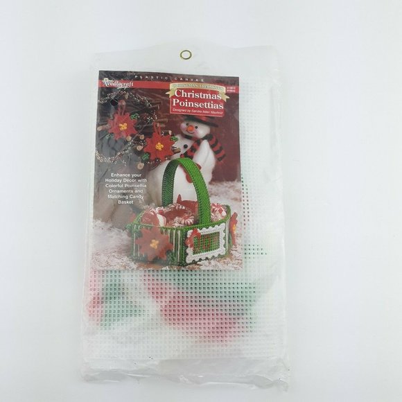 Needlecraft Shop Christmas Trimmings Christmas Poinsettias Plastic Canvas - Picture 2 of 7